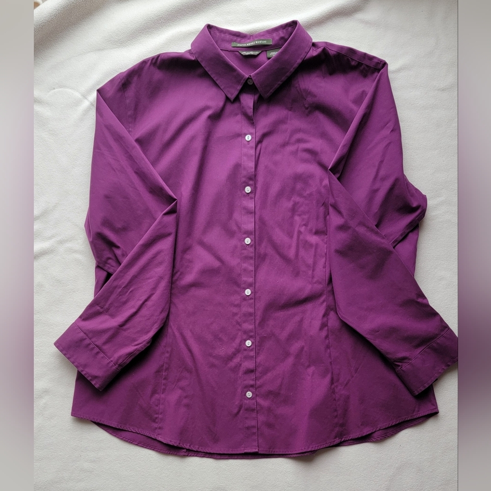 Eddie Bauer Purple Button-Up Shirt